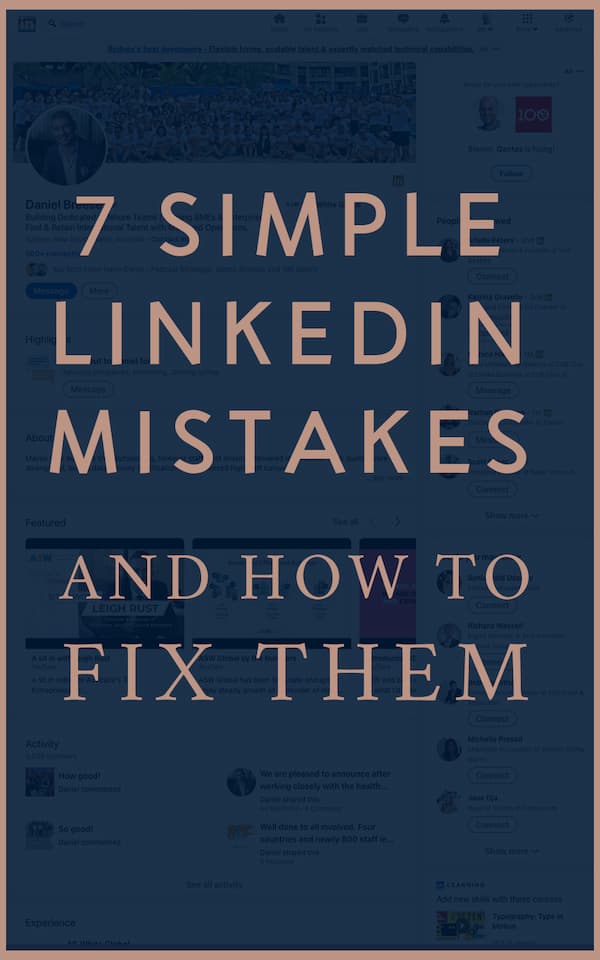 Simple LinkedIn Mistakes Cover Simple LinkedIn mistakes