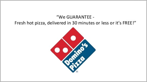 Domino's unique selling proposition example