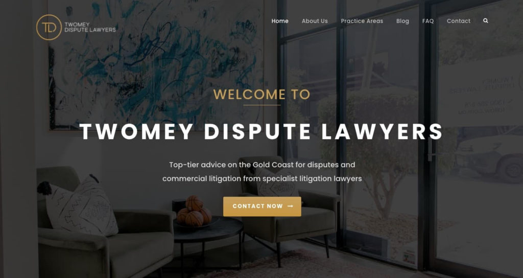 Website copywriting example for a law firm