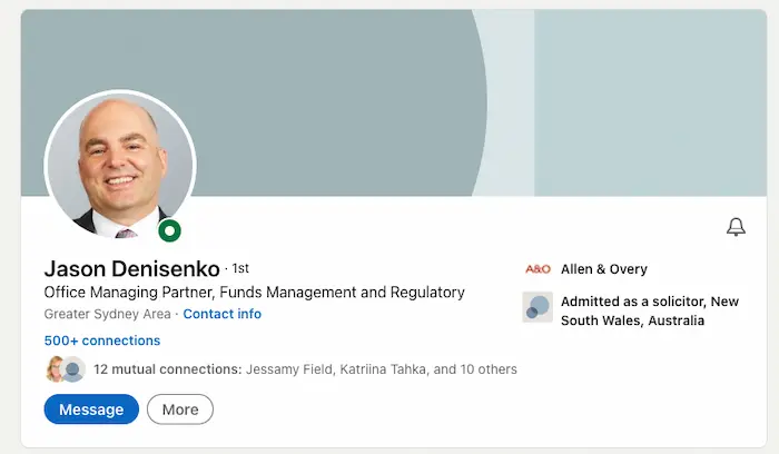 LinkedIn profiles work for lawyers